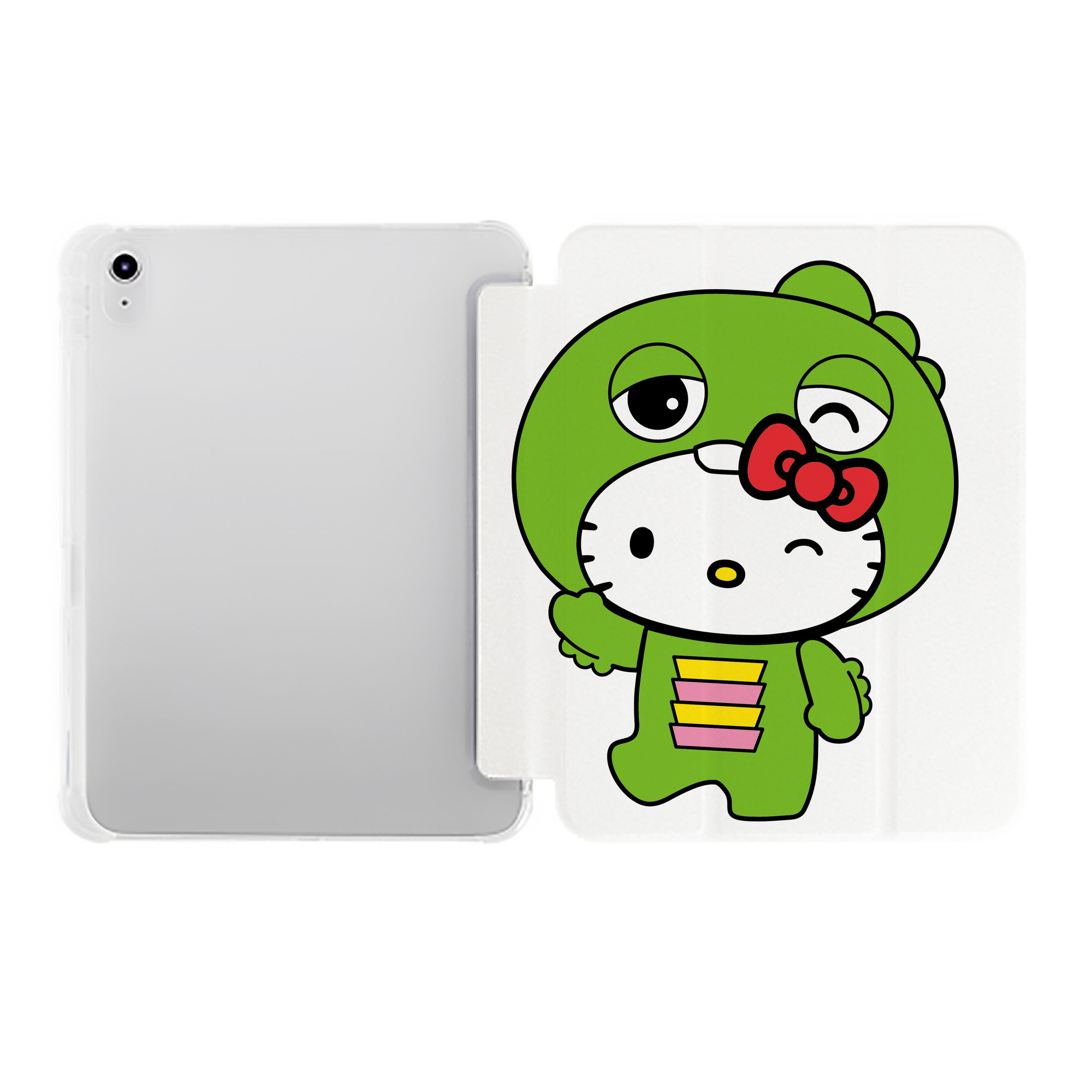 （画像用） Hello Kitty ハローキティ IPad ケース ペン収納付き 三つ折りスタンド PUレザー×シリコン 対応機種9.5/10.5/10.9インチ